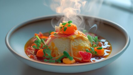 Fresh Green Salad with Cheese and Egg Yolks