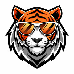 colorful illustration of a tiger head mascot