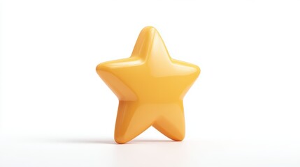 Shiny golden star on white background