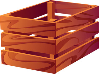 vector illustration of wooden box, planks, box, sticker, print, element, autumn, to