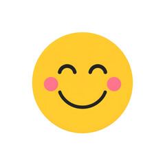 Fototapeta premium Happy Emoji Icon with Blushing Cheeks – Perfect for Expressing Joy