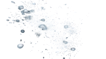 Abstract Silver and White Ink Splashes on Black Background