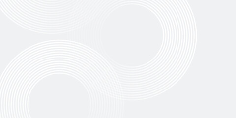 White geometric abstract background overlap layer on bright space with lines effect decoration. Modern graphic design element circles style concept for banner, modern vector arts