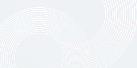 White geometric abstract background overlap layer on bright space with lines effect decoration. Modern graphic design element circles style concept for banner, modern vector arts