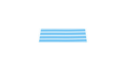 Rolled Towel. Blue Striped Soft Cartoon Fabric