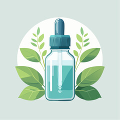 Fototapeta premium Icône vectorielle minimaliste d’un flacon compte-gouttes neutre