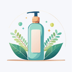 Icône vectorielle minimaliste d’un flacon de shampoing neutre