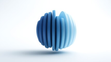Abstract blue 3d sphere on white background