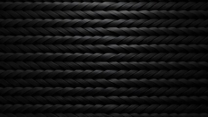Close-Up of Black Woven Textile Texture – Detailed Pattern of Interlaced Threads with Soft Lighting and Depth

