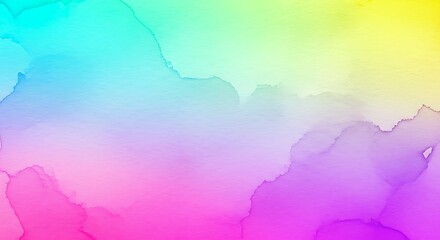 Obraz premium A Vibrant Watercolor Gradient Background With A Smooth Transition Of Hues. This Colorful Abstract Design Features Blended Tones On Textured Paper, Perfect For Creative Projects And Digital Use.