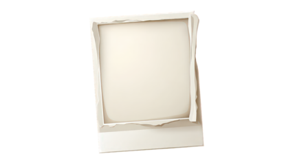 White Vintage Photo Frame Mockup on Transparent Background