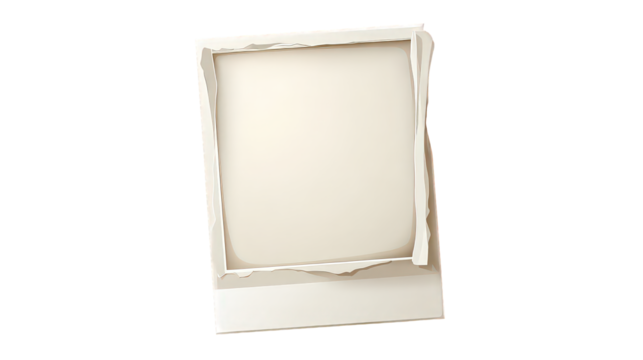 White Vintage Photo Frame Mockup on Transparent Background