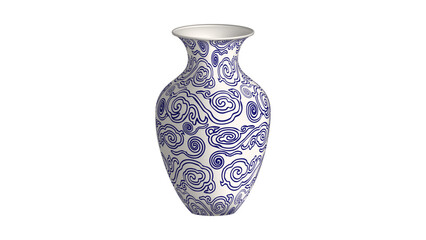 Navy blue China porcelain vase spiral curve square flower