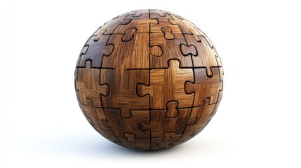A sphere-shaped wooden puzzle