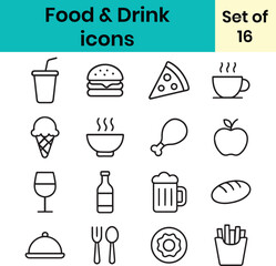 food and drink icons set