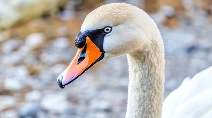 Obraz premium Close-up of a swan's head and neck