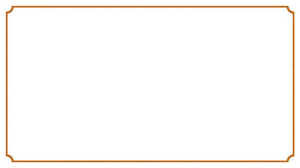 Orange and Brown Rectangular Frame with Clean Lines on Transparent Background