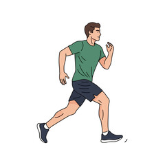 Man in motion, a vibrant illustration of an athlete running, suitable for fitness campaigns, health promotions, or depicting an active lifestyle.
