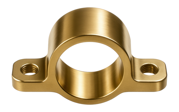Brass pipe saddle with bolt holes