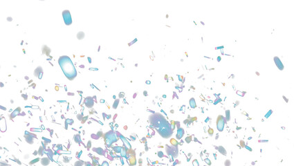Falling confetti sparkles with prism light and rainbow shine. Realistic flares and leak effects add...