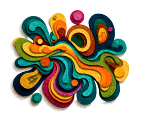 retro groovy funky flat sticker decoration