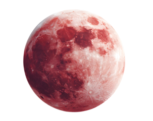Red moon isolated with background