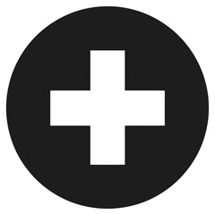Obraz premium Swiss flag button icon with red cross symbol design