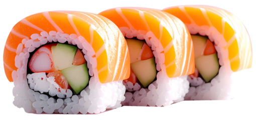 sushi on a white background