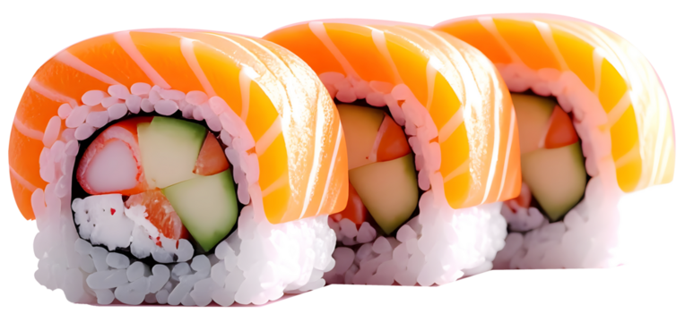 sushi on a white background