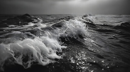 Gentle Sea Waves Texture in Monochrome Creating Calmand Peaceful Atmosphere