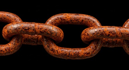 Fototapeta premium Rusty chain links close up texture background image