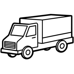 Fototapeta premium Simple Line Truck with Open Bed