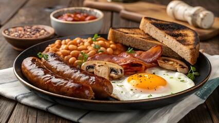 grilled sausages with potatoes and vegetables