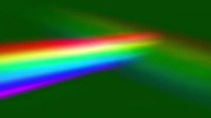 Abstract blurred light beams in rainbow colors against a dark green background, creating a vibrant and colorful effect. - Powered by Adobe