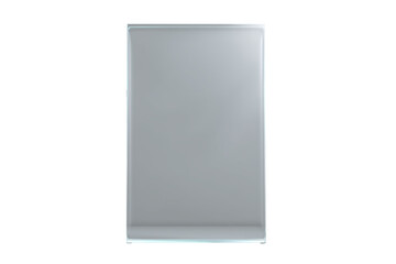 clear glass or acrylic plate on transparent background. Acrylic and glass texture with glares and reflection. Realistic glass window in rectangle frame, Ideal for showcasing objects or designs