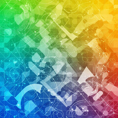 Obraz premium Abstract futuristic technology background with colorful squares and geometric patterns for web design
