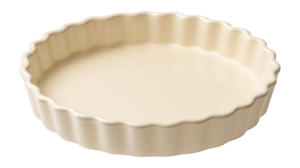 Ceramic quiche plate with scalloped edge
