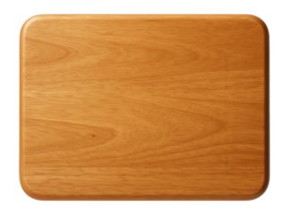 Rubberwood cutting board with rounded corners