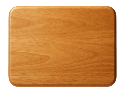 Rubberwood cutting board with rounded corners