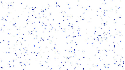 Delicate blue confetti scattered across a clean white background, suggesting celebration or a light, airy feel.