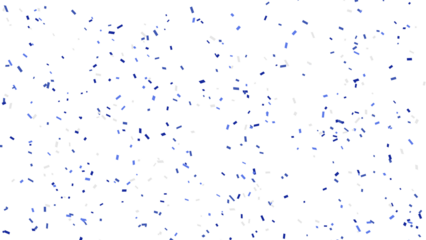 Delicate blue confetti scattered across a clean white background, suggesting celebration or a light, airy feel.