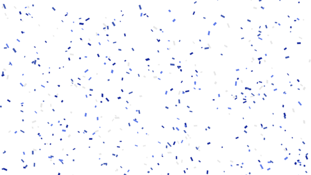 Delicate blue confetti scattered across a clean white background, suggesting celebration or a light, airy feel.