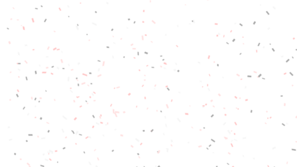 Gentle scattering of pink and gray confetti against a clean white background, creating a festive and celebratory atmosphere.