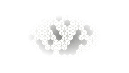 Abstract geometric pattern of interconnected hexagons creating a futuristic digital network.