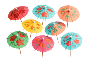 Decorative paper umbrellas for drinks