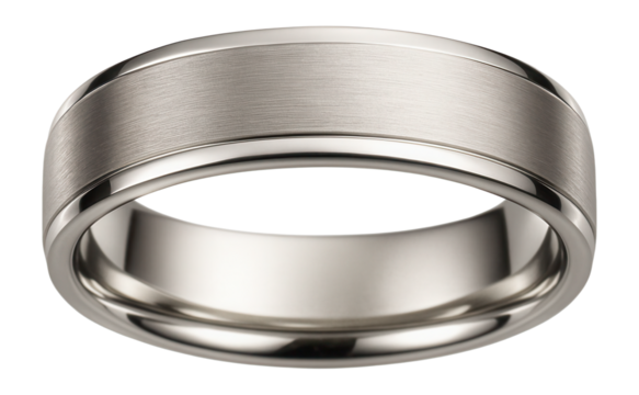 Palladium wedding band with satin center