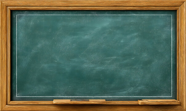 Blank horizontal green schol chalkboard isolated on ransparent background