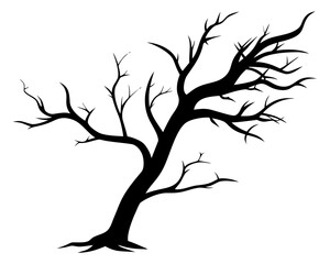Dry Tree Branch  silhouette vector,Dry Tree icon vector