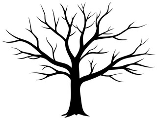 Dry Tree Branch  silhouette vector,Dry Tree icon vector
