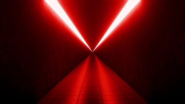 Crimson lighting piercing through darkness, revealing enigmatic road perspective with mesmerizing visual depth and atmospheric tension. Seamless loop.